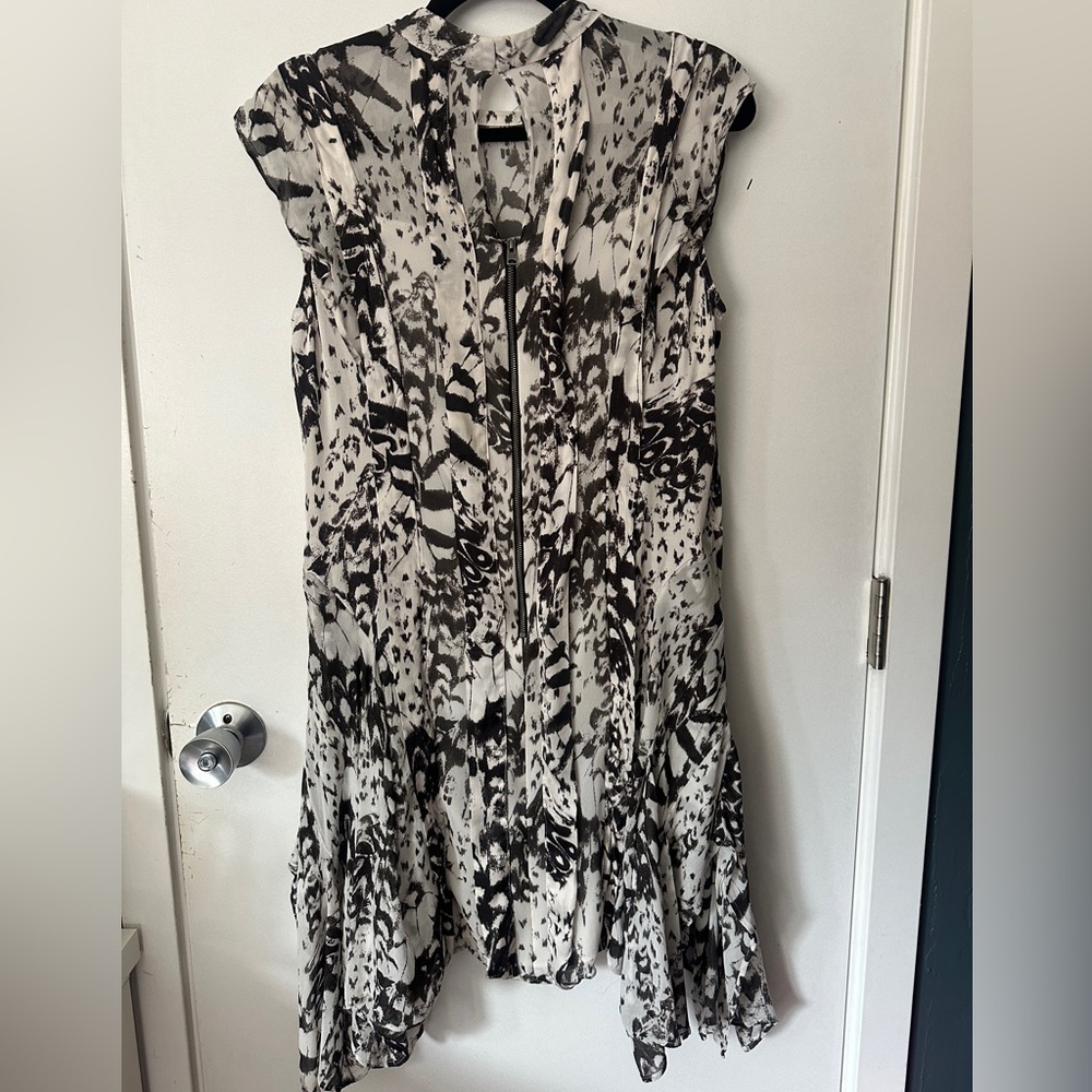 All Saints Fleur Wing Pleated Mini  Dress Size 8 - Picture 8 of 14